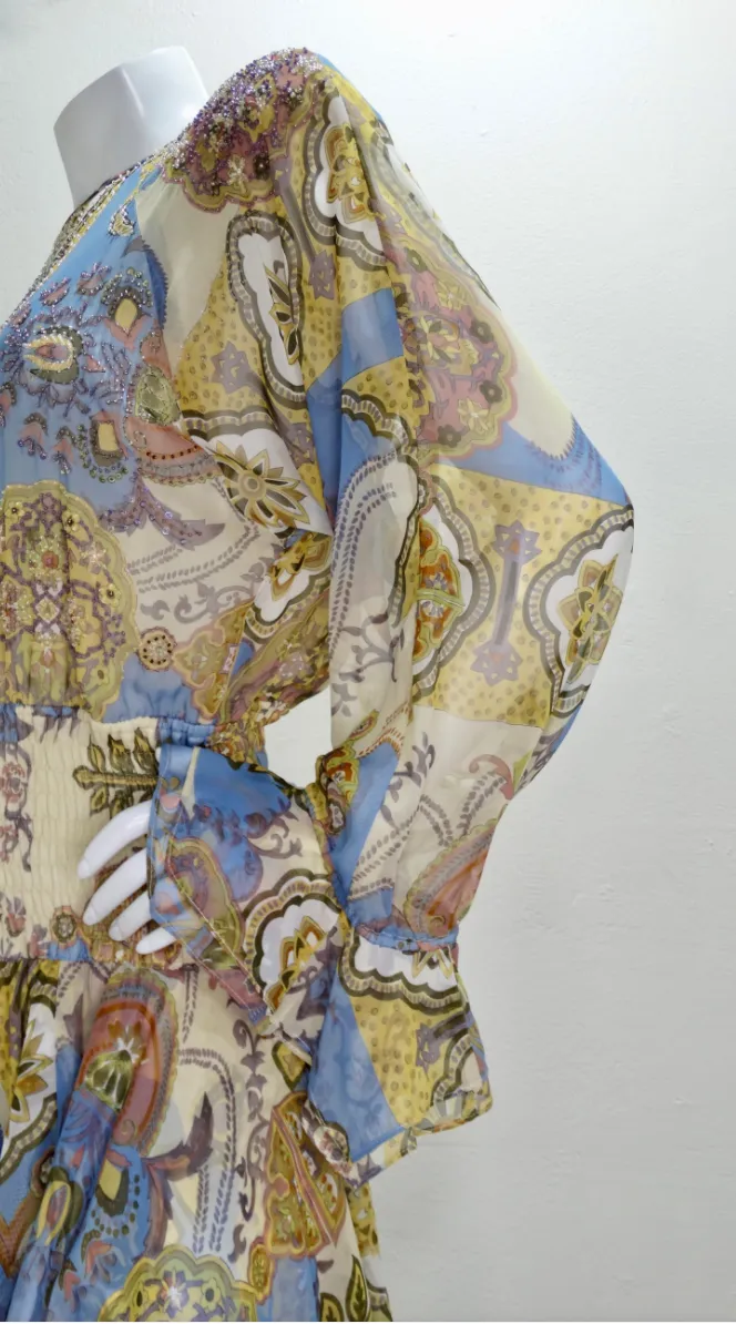 Diane Freis 1980s Printed Dress
