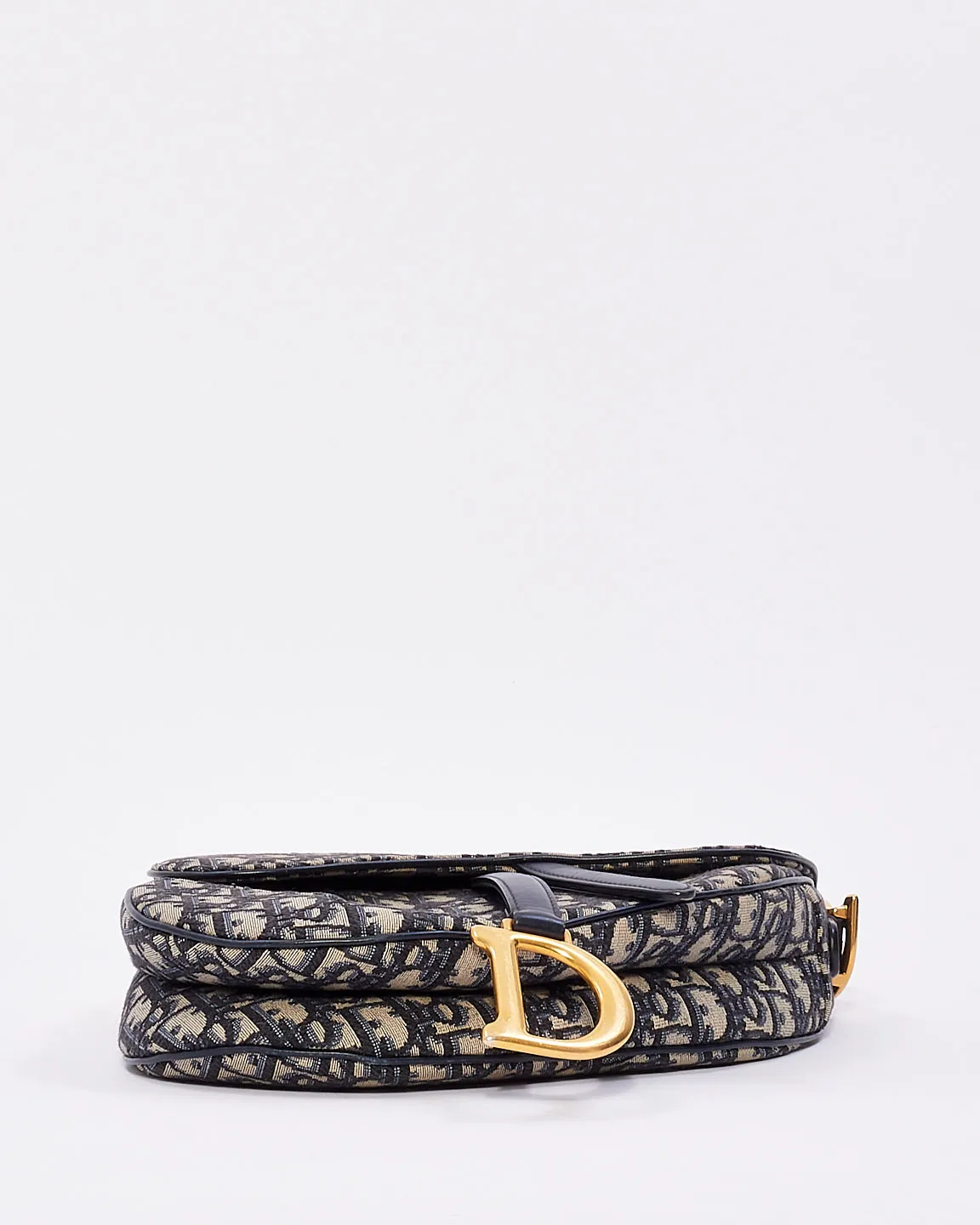 Dior Blue Canvas Oblique Jacquard Saddle Bag