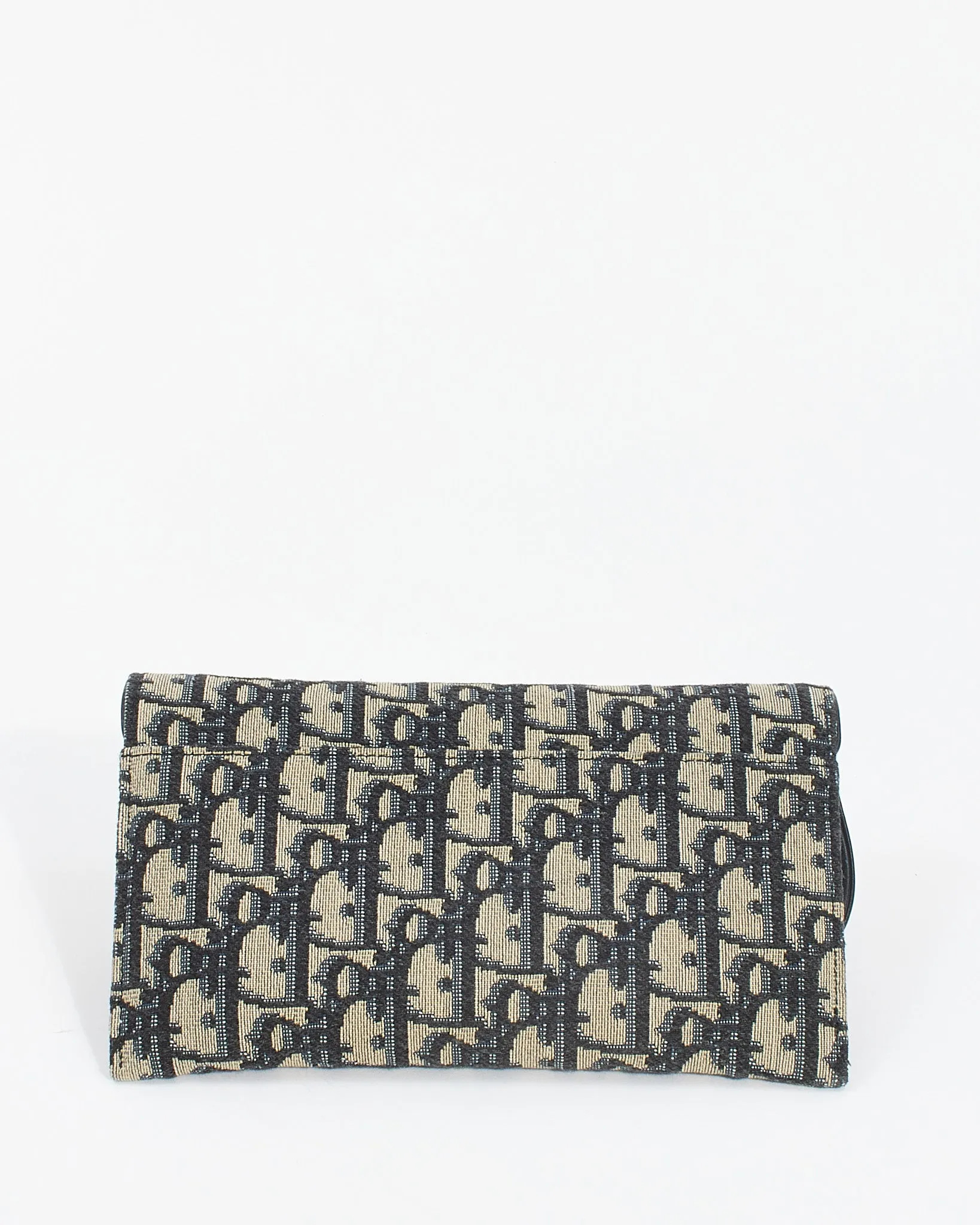 Dior Blue Oblique Canvas Long Saddle Wallet with Chain