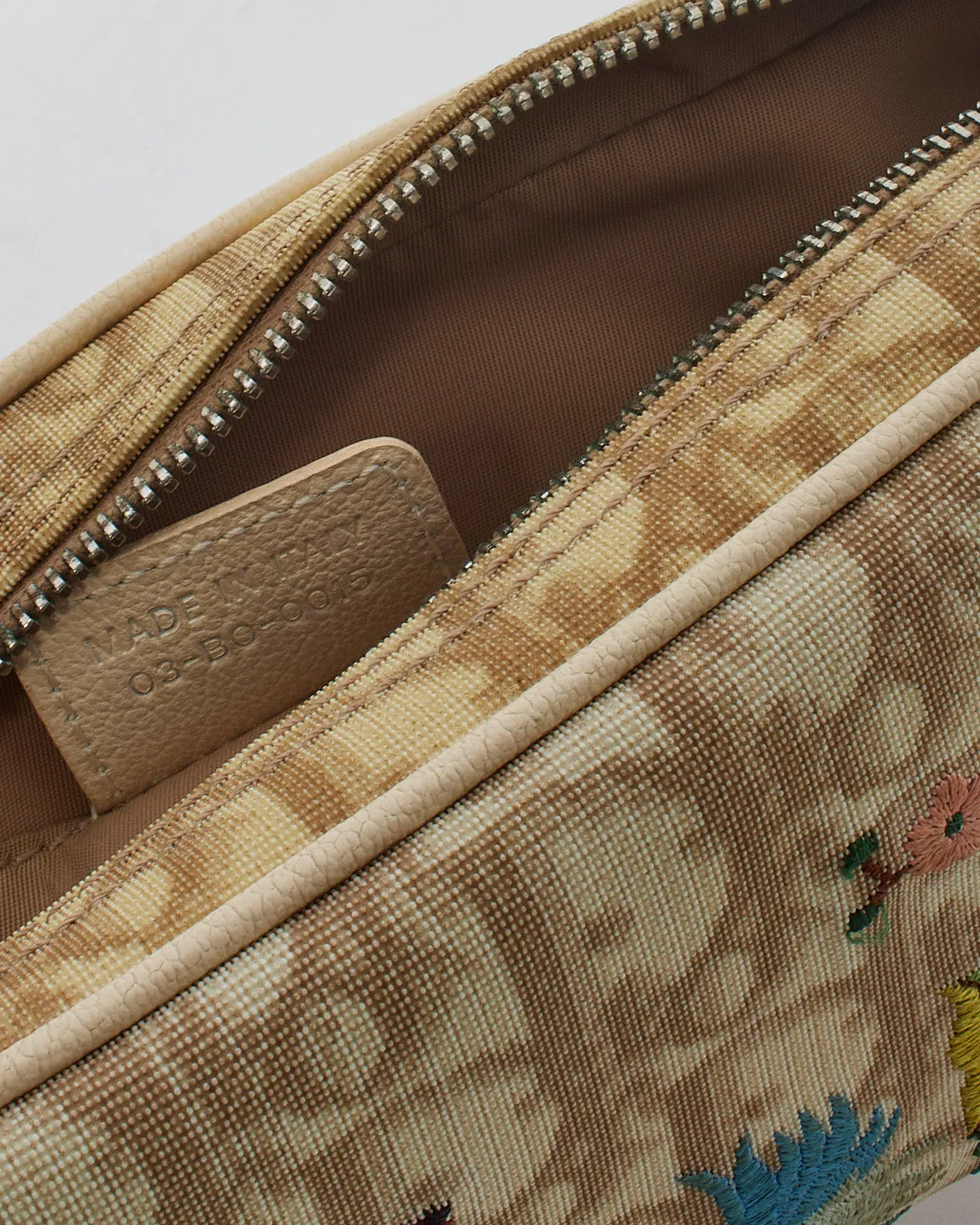 Dior Vintage Monogram Oblique Flowers Mini Pochette Shoulder Bag