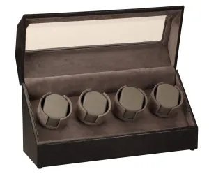 Diplomat Black Leather Four Watch Winder