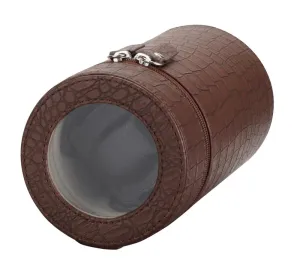 Diplomat Brown Crocodile Print Leatherette Single Travel Watch Winder (Battery / AC Powered)