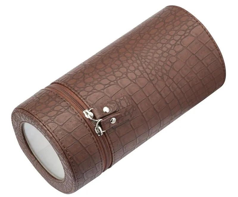 Diplomat Brown Crocodile Print Leatherette Single Travel Watch Winder (Battery / AC Powered)