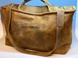 DISTRESSED BROWN WEEKENDER Handmade Leather Bag YB14