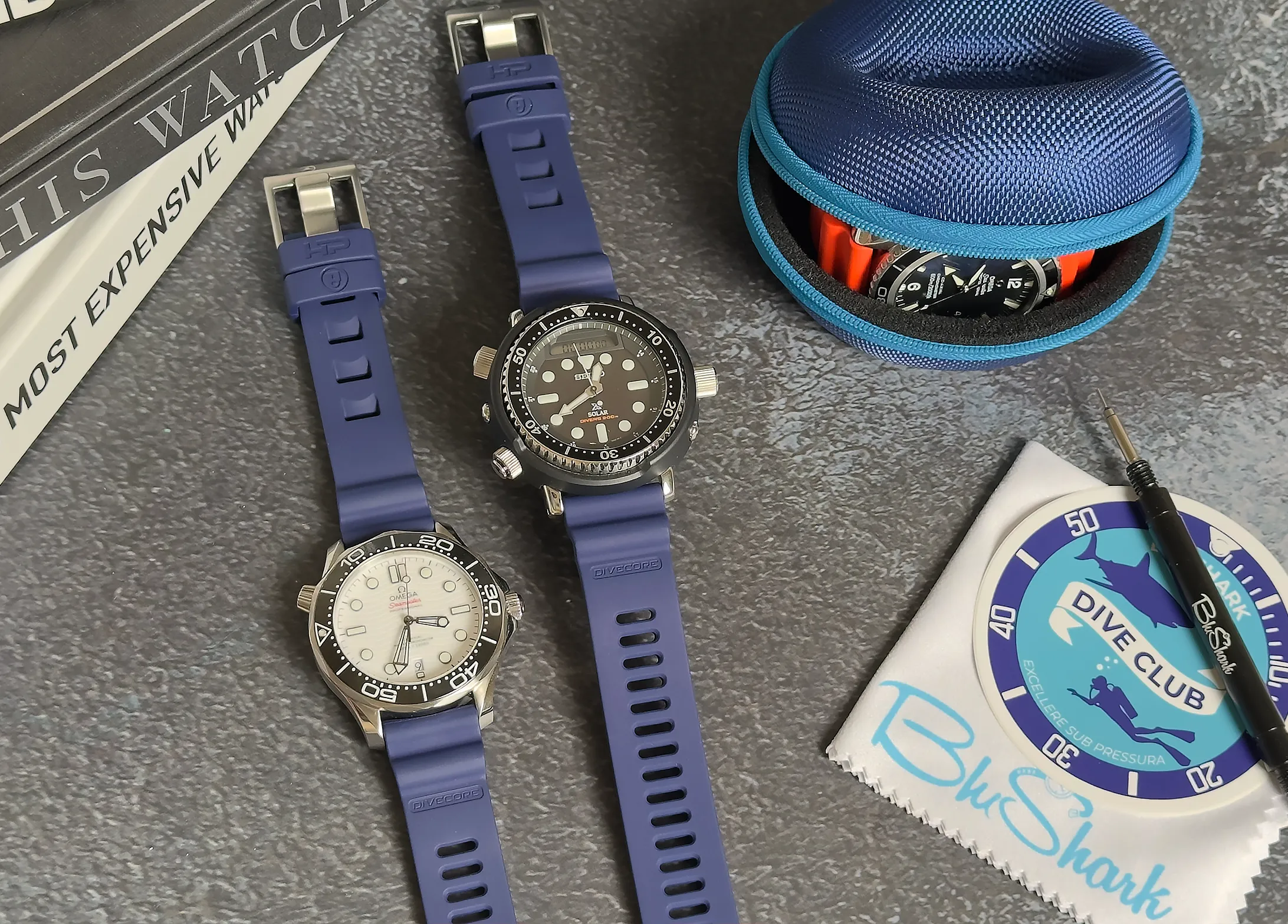 Divecore - FKM Rubber HP Professional Diving Watch Strap - Blue
