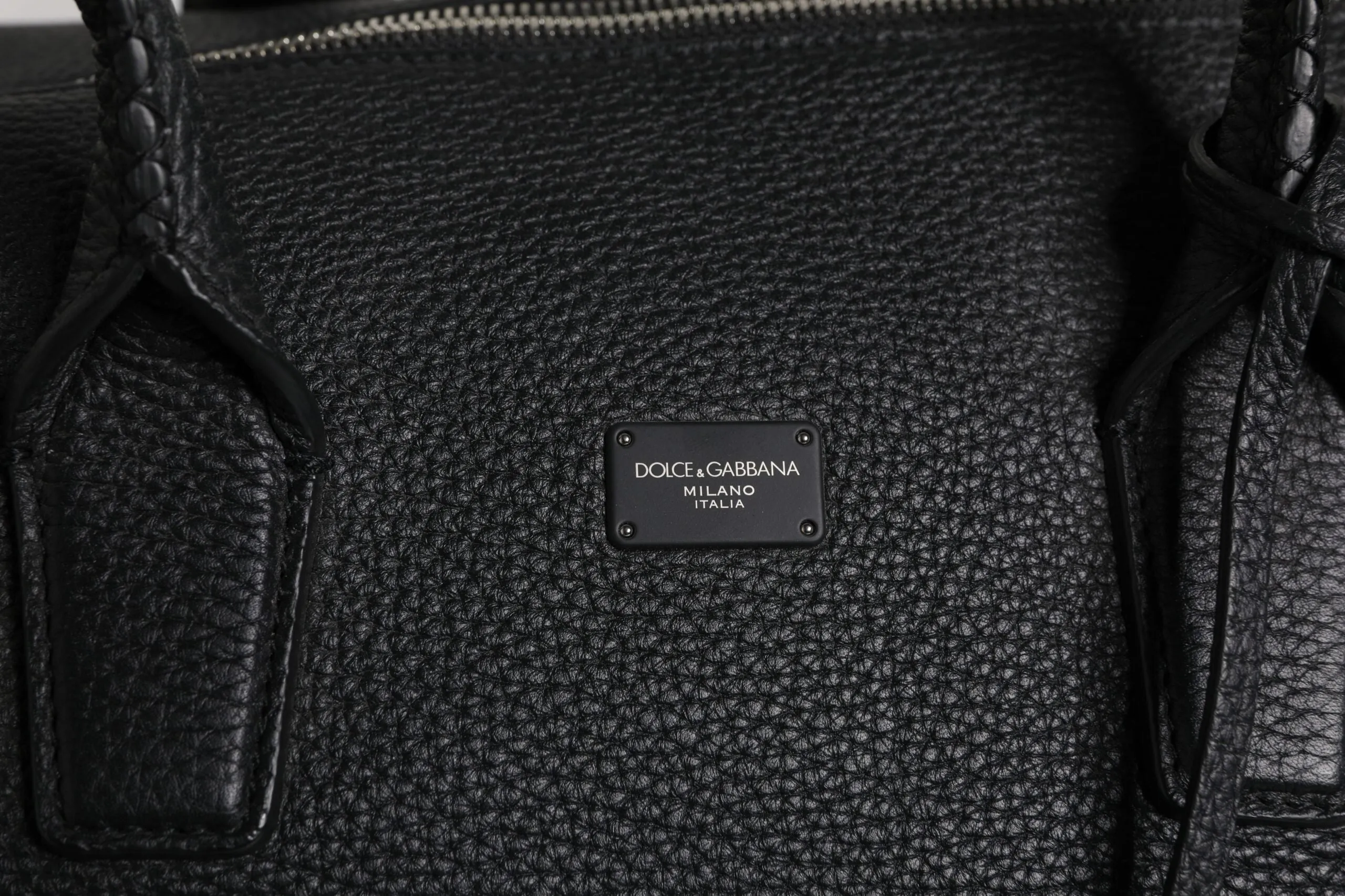 Dolce & Gabbana Black Calfskin Leather Hand Shoulder Duffle Bag