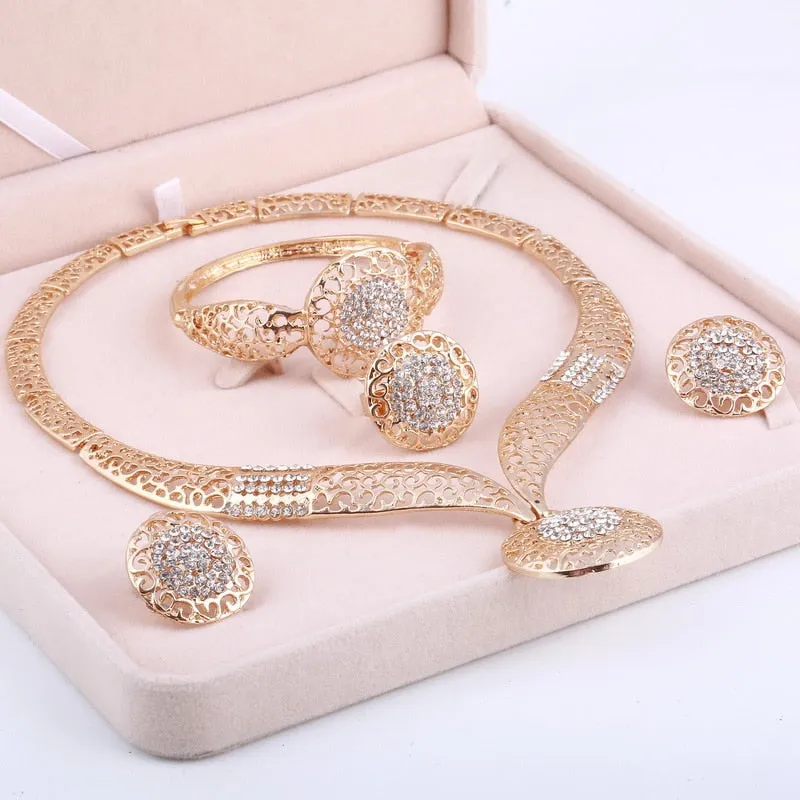 Dubai Gold Crystal women's Jewelry set