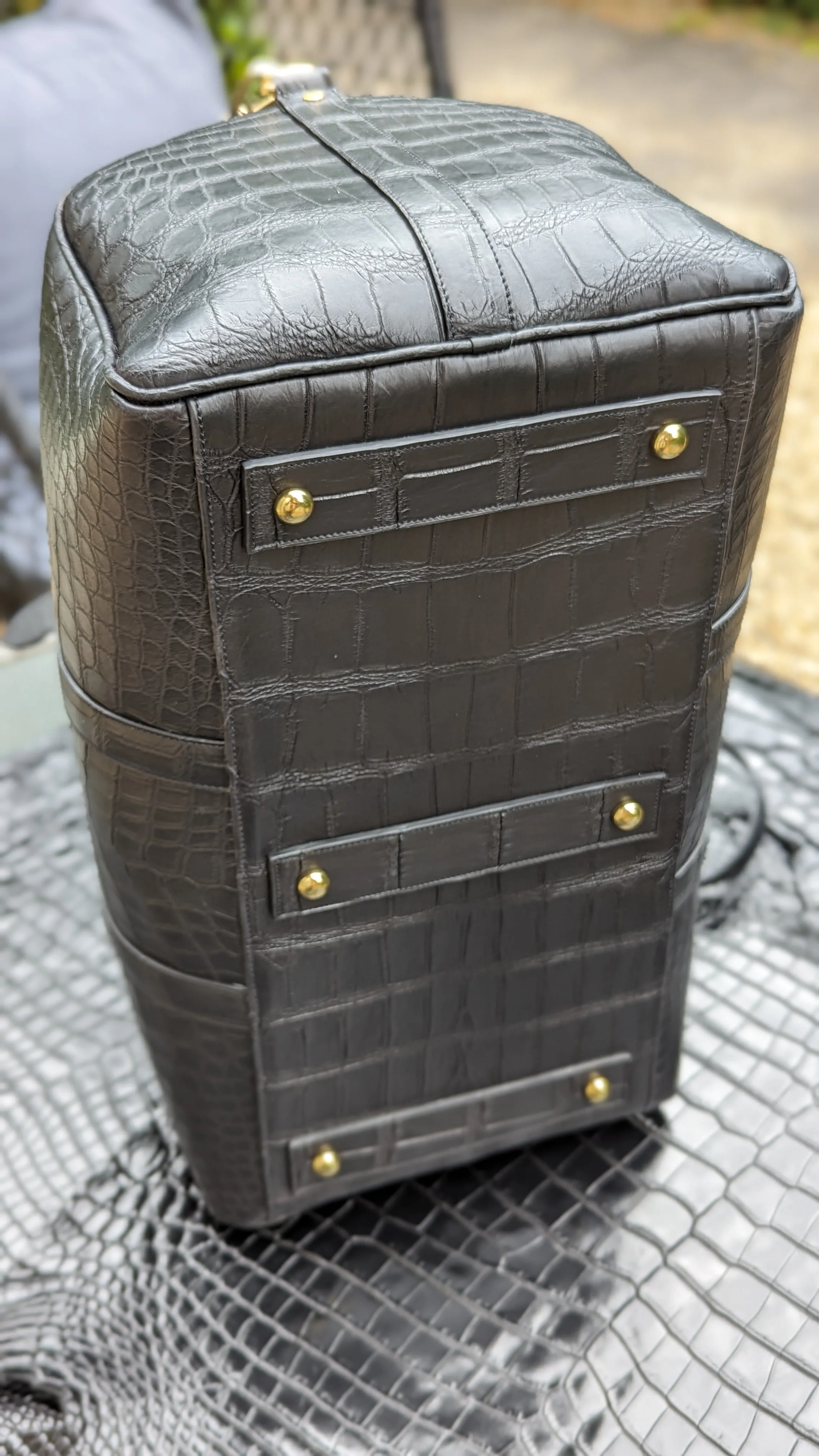 Duffel Bag - Black Nile Crocodile 60 cm