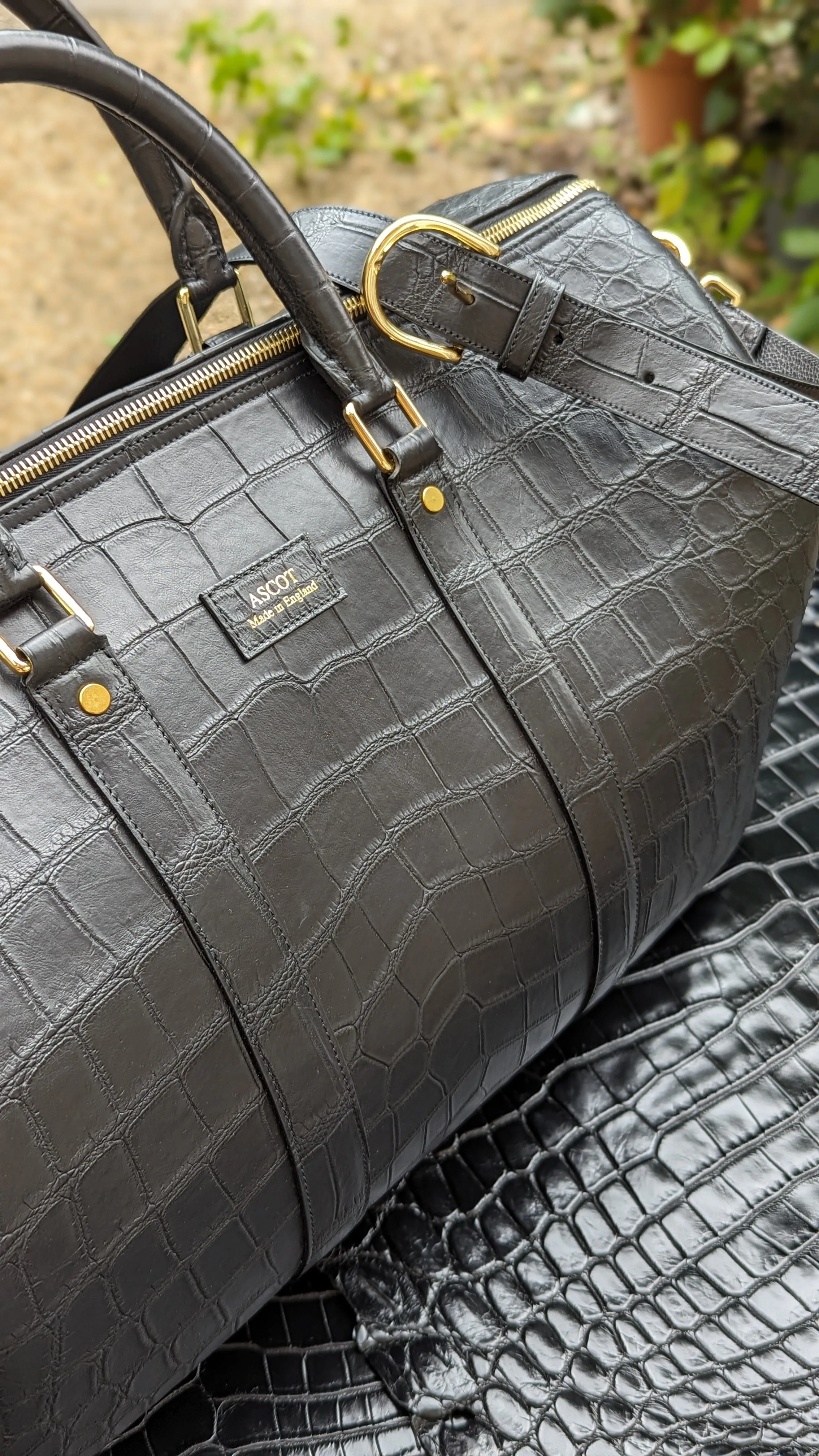 Duffel Bag - Black Nile Crocodile 60 cm