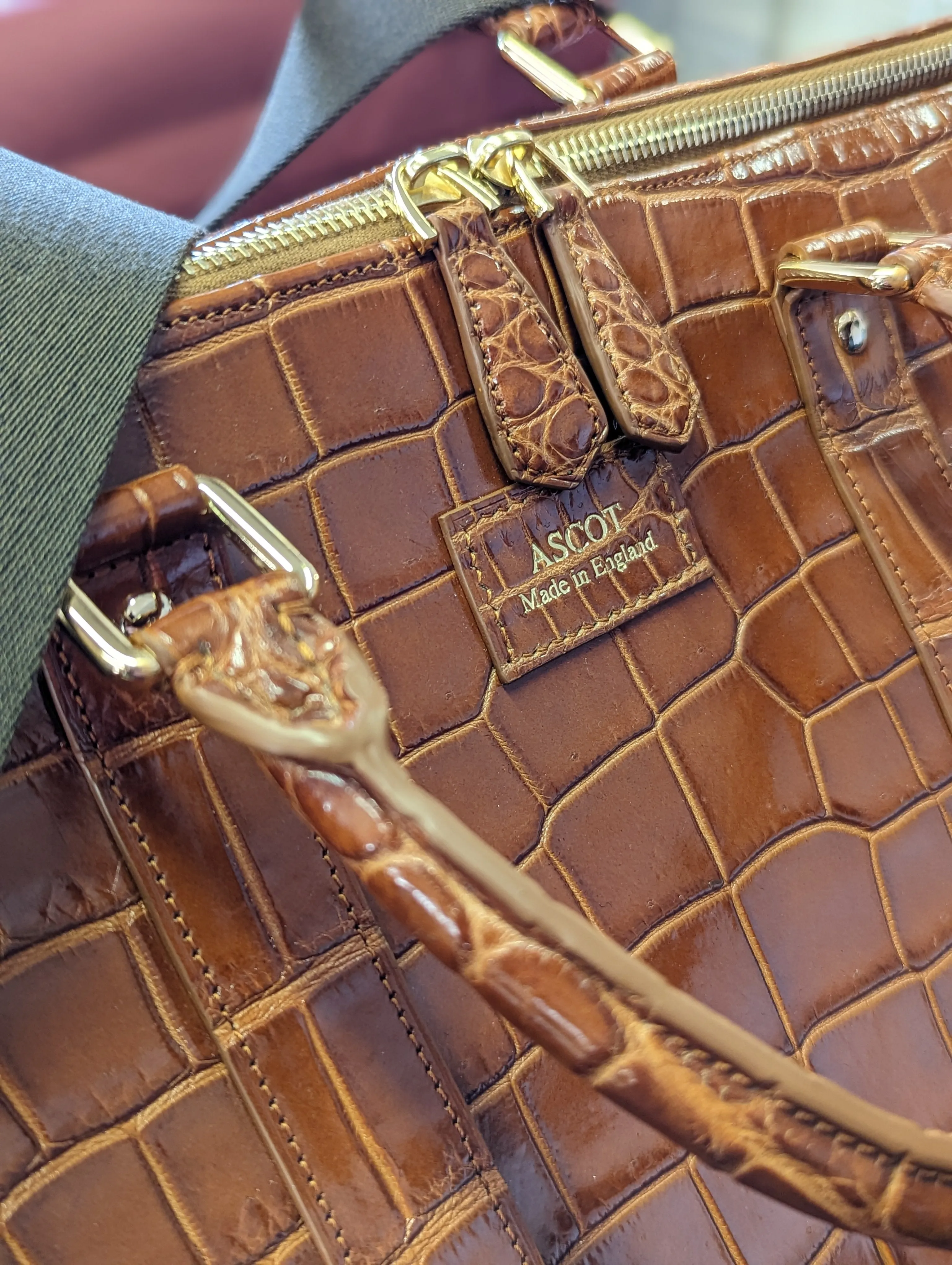 Duffel Bag - Cognac Crocodile 60 cm