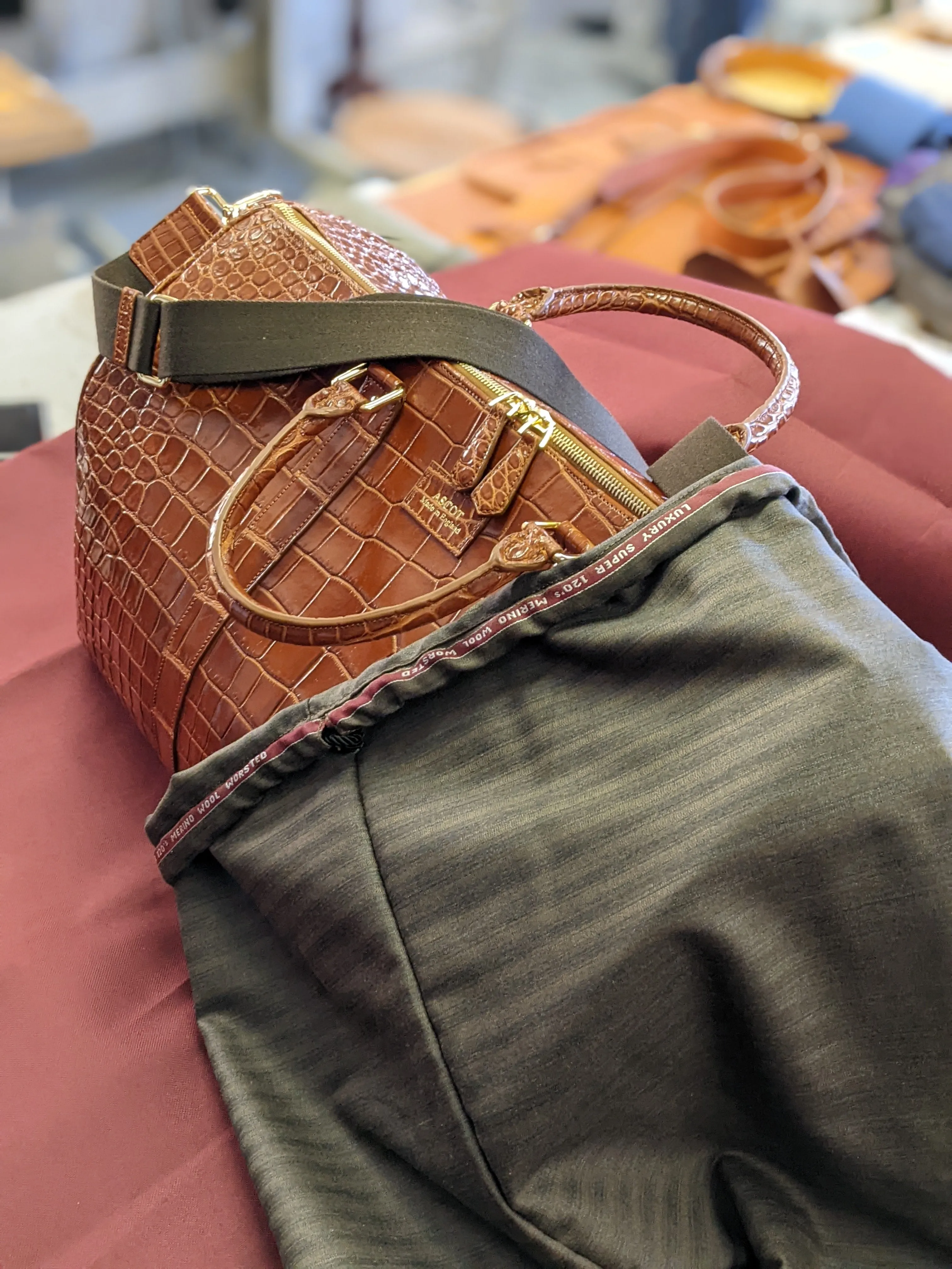 Duffel Bag - Cognac Crocodile 60 cm
