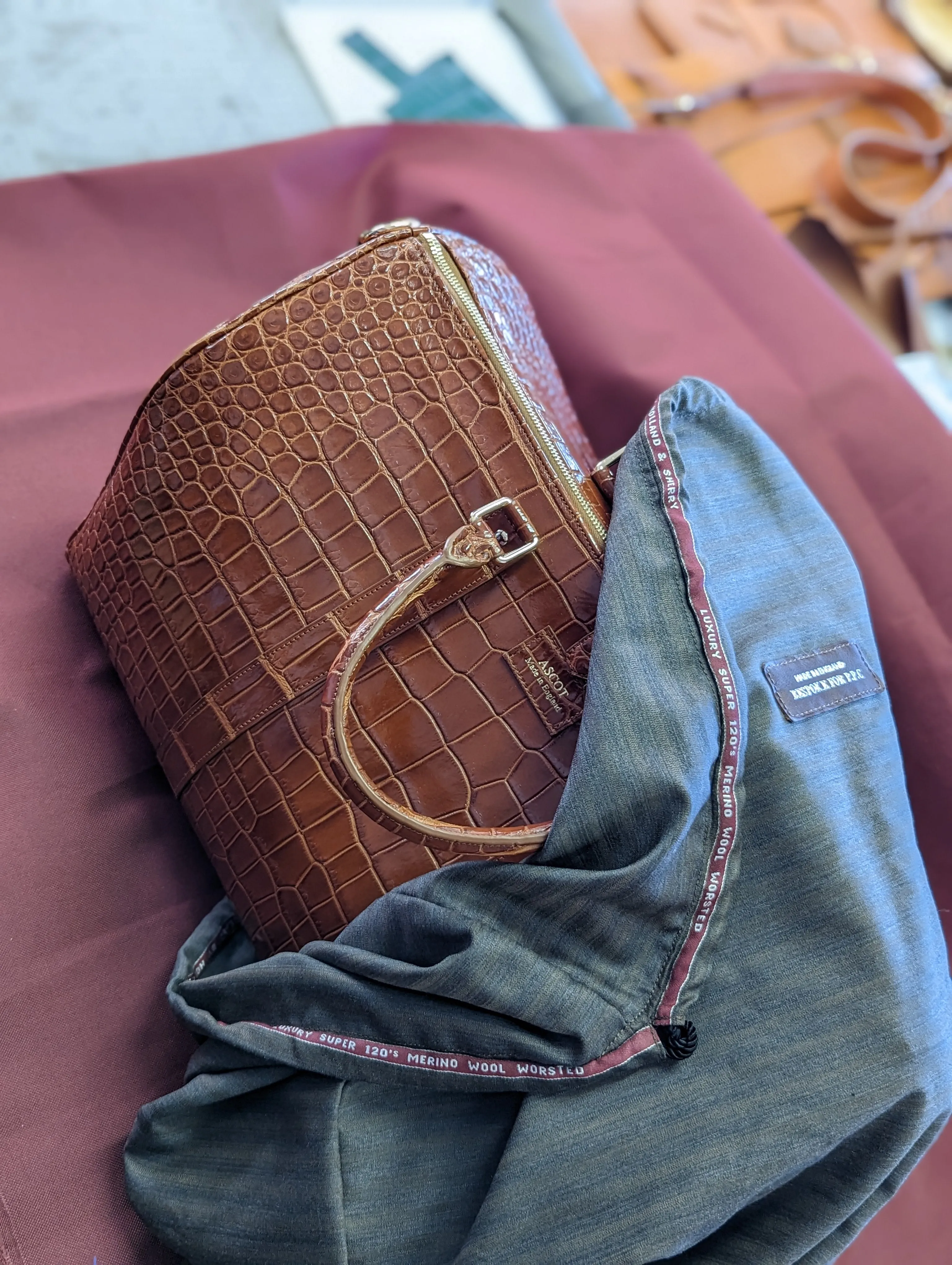 Duffel Bag - Cognac Crocodile 60 cm
