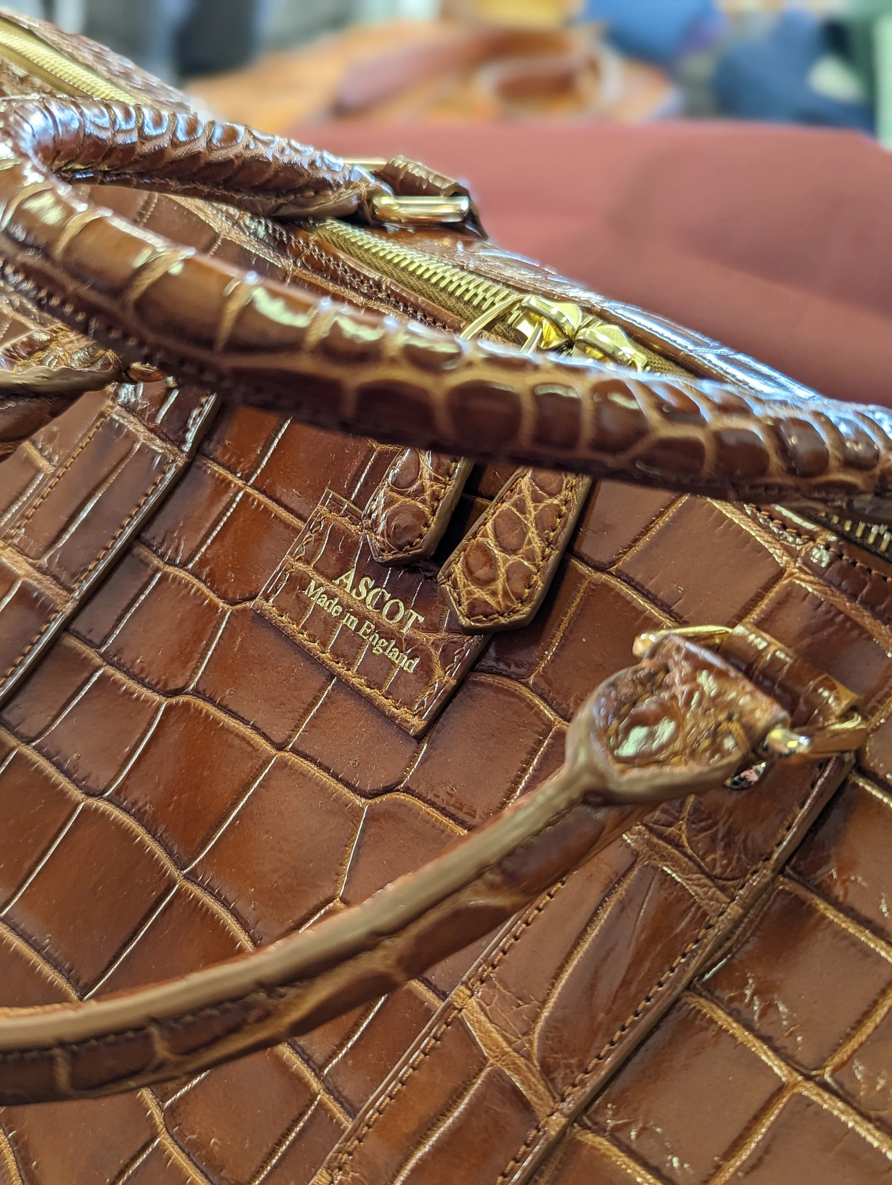 Duffel Bag - Cognac Crocodile 60 cm