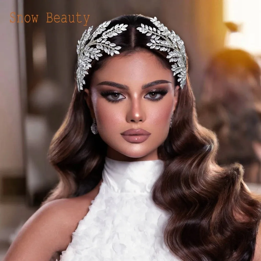 DZ110 1/2 PCS Luxury Bridal Headwear Rhinestone Women Tiaras Princess Hair Accessories Wedding Headpiece Bridesmaid Hair Jewelry