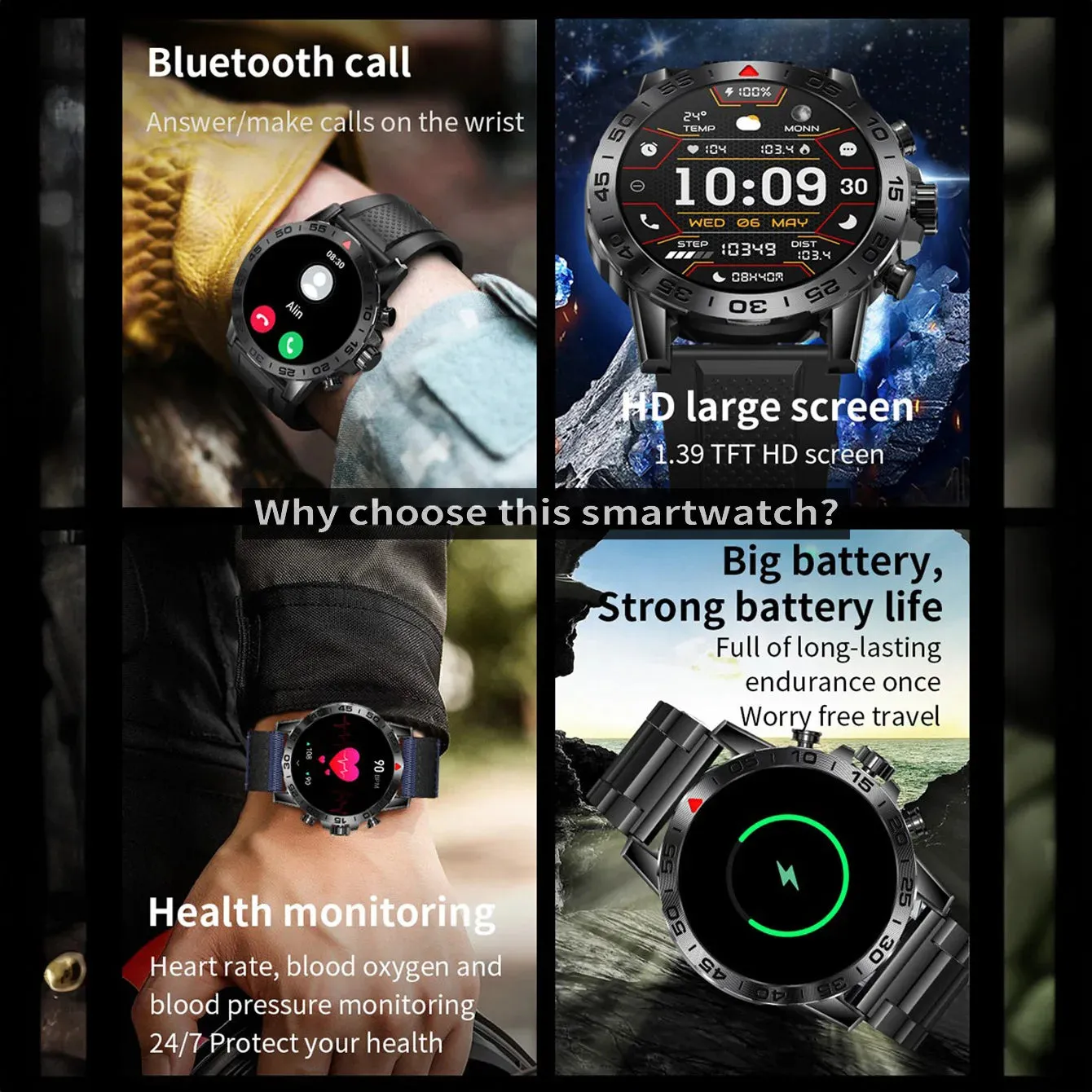 EFFEOKKI 1.39" HD Display Smart Fitness Watch