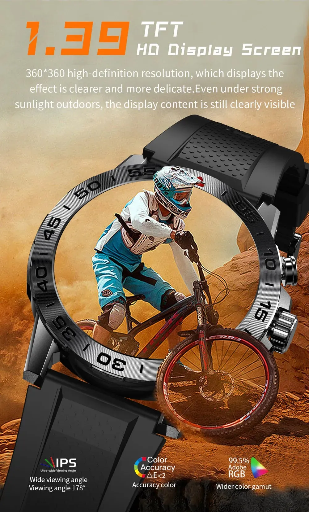 EFFEOKKI 1.39" HD Display Smart Fitness Watch