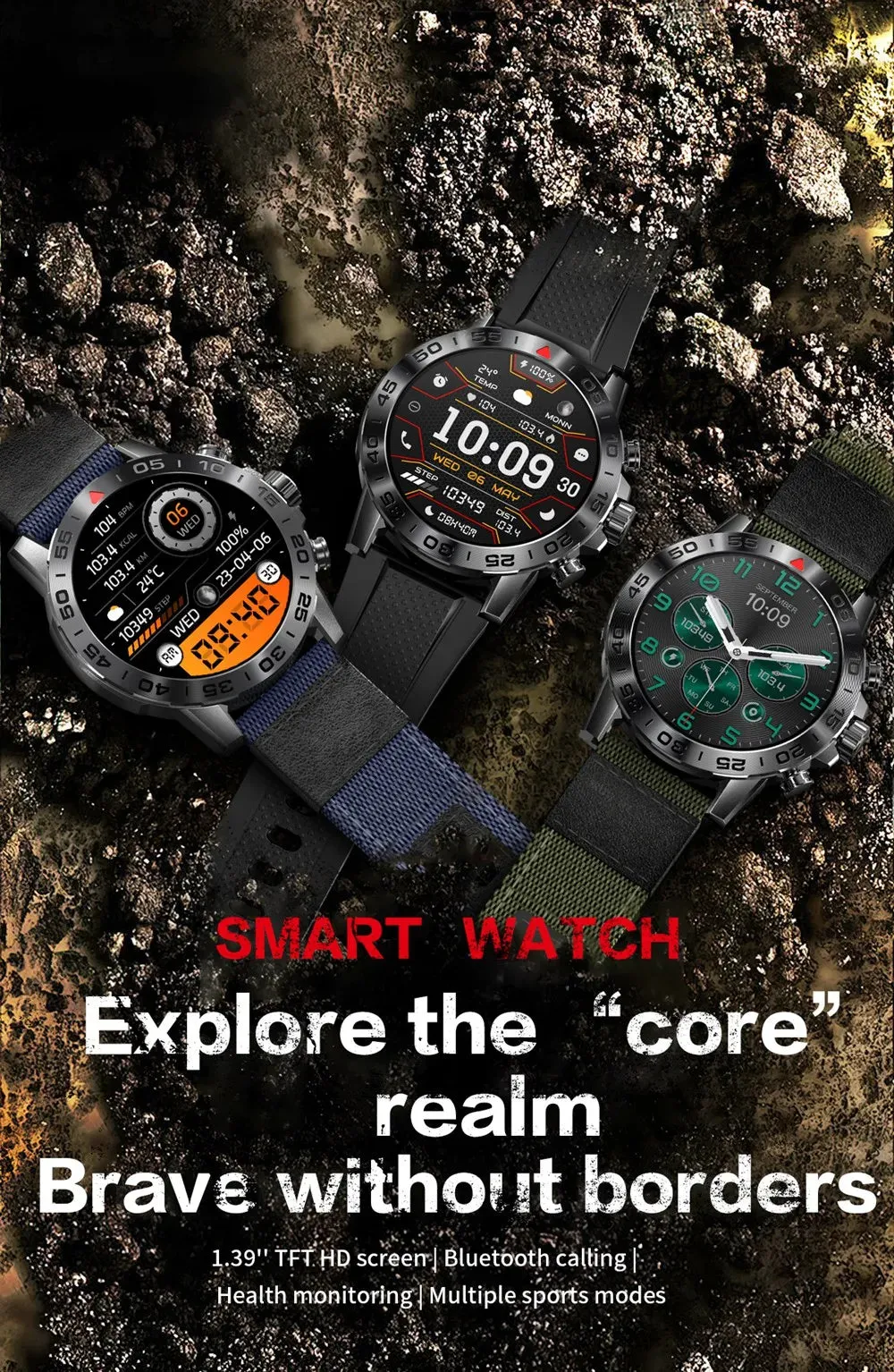 EFFEOKKI 1.39" HD Display Smart Fitness Watch