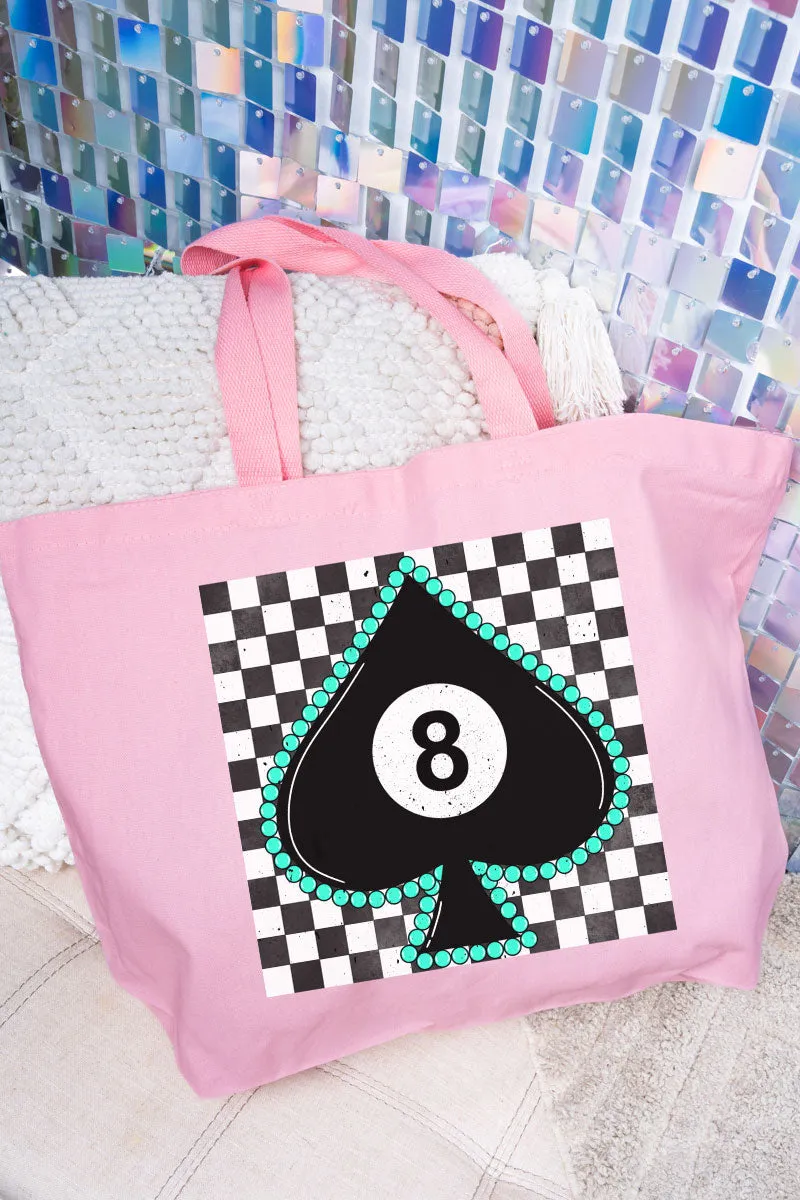 Eight Of Spades Canvas Jumbo Tote