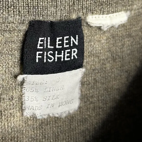 Eileen Fisher Women’s Linen Silk Vintage Midi Gray Pencil‎ Skirt Hong Kong Small