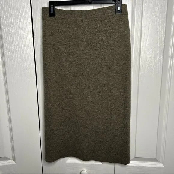 Eileen Fisher Women’s Linen Silk Vintage Midi Gray Pencil‎ Skirt Hong Kong Small