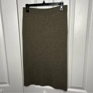 Eileen Fisher Women’s Linen Silk Vintage Midi Gray Pencil‎ Skirt Hong Kong Small