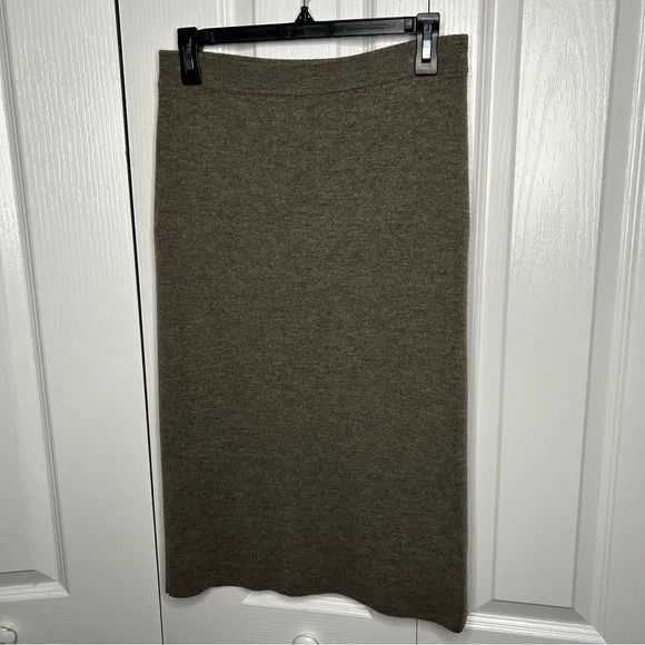Eileen Fisher Women’s Linen Silk Vintage Midi Gray Pencil‎ Skirt Hong Kong Small