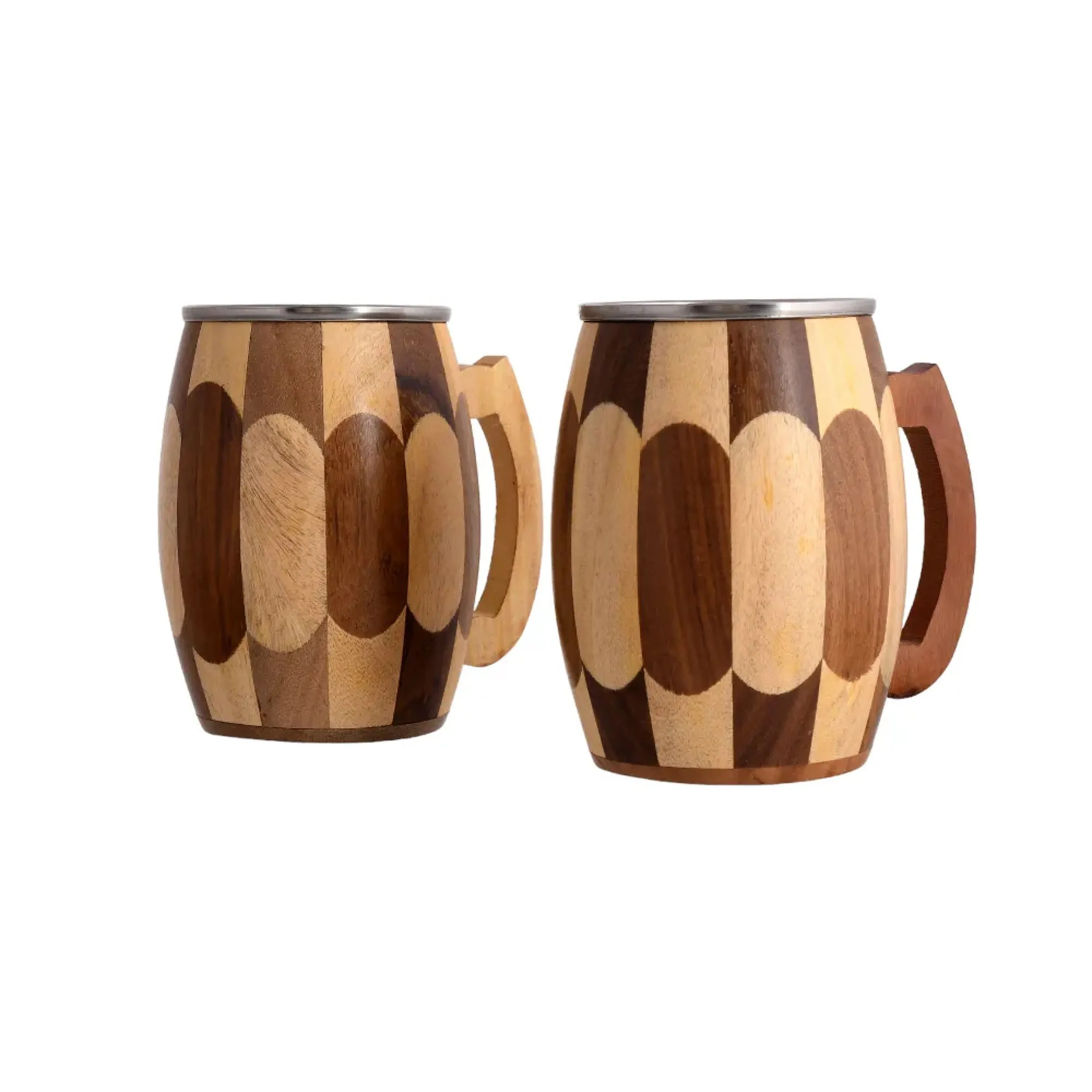 Elegant Wooden Milk Cups for Daily Use - 11.5x13x9 cm
