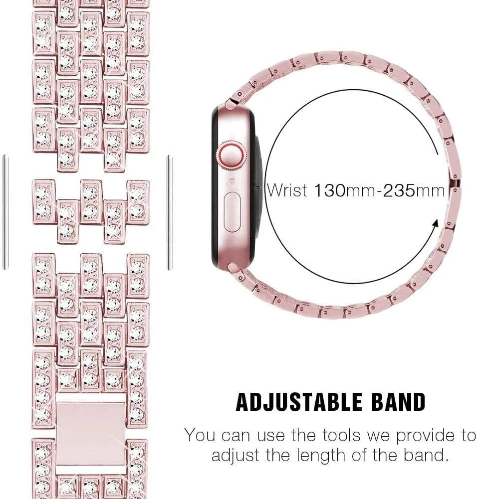 Elite Series Diamond Strap Case Glass Screen Protector Compatible With Apple Watch