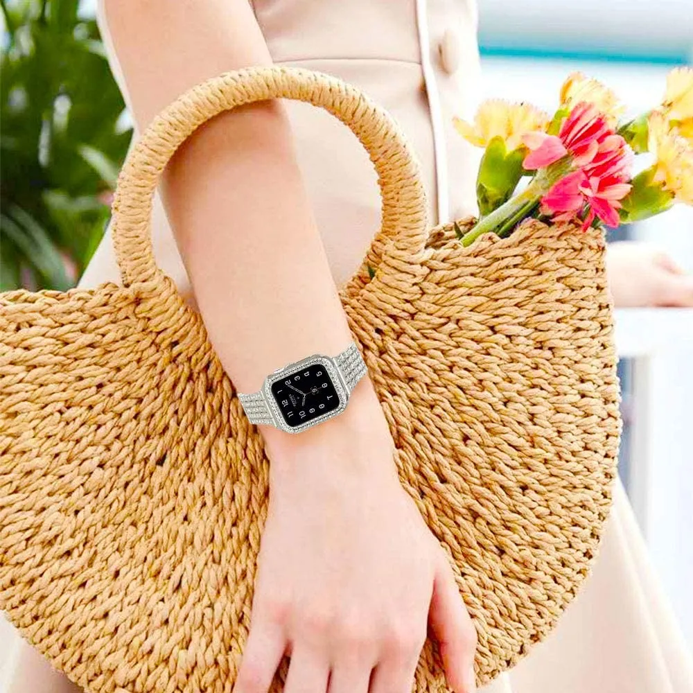 Elite Series Diamond Strap Case Glass Screen Protector Compatible With Apple Watch