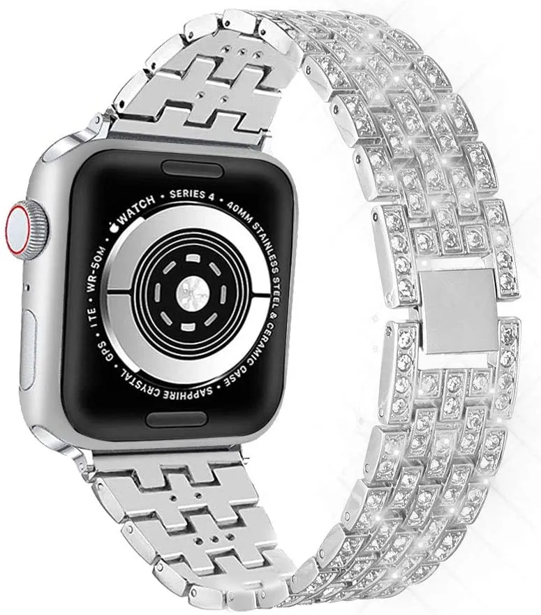 Elite Series Diamond Strap Case Glass Screen Protector Compatible With Apple Watch