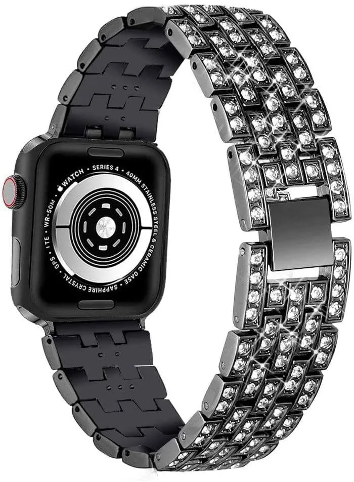 Elite Series Diamond Strap Case Glass Screen Protector Compatible With Apple Watch