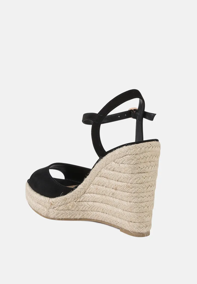 Emma Ankle Strap Espadrille Wedges Heel Sandal