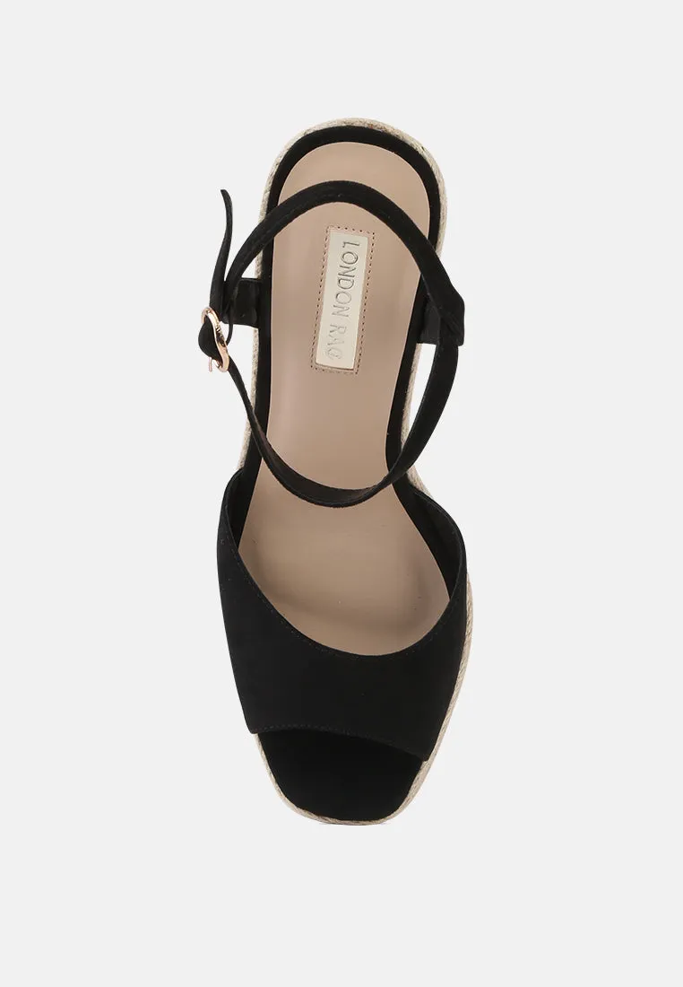 Emma Ankle Strap Espadrille Wedges Heel Sandal