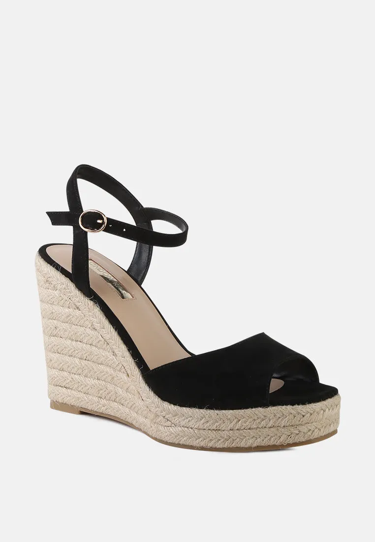 Emma Ankle Strap Espadrille Wedges Heel Sandal