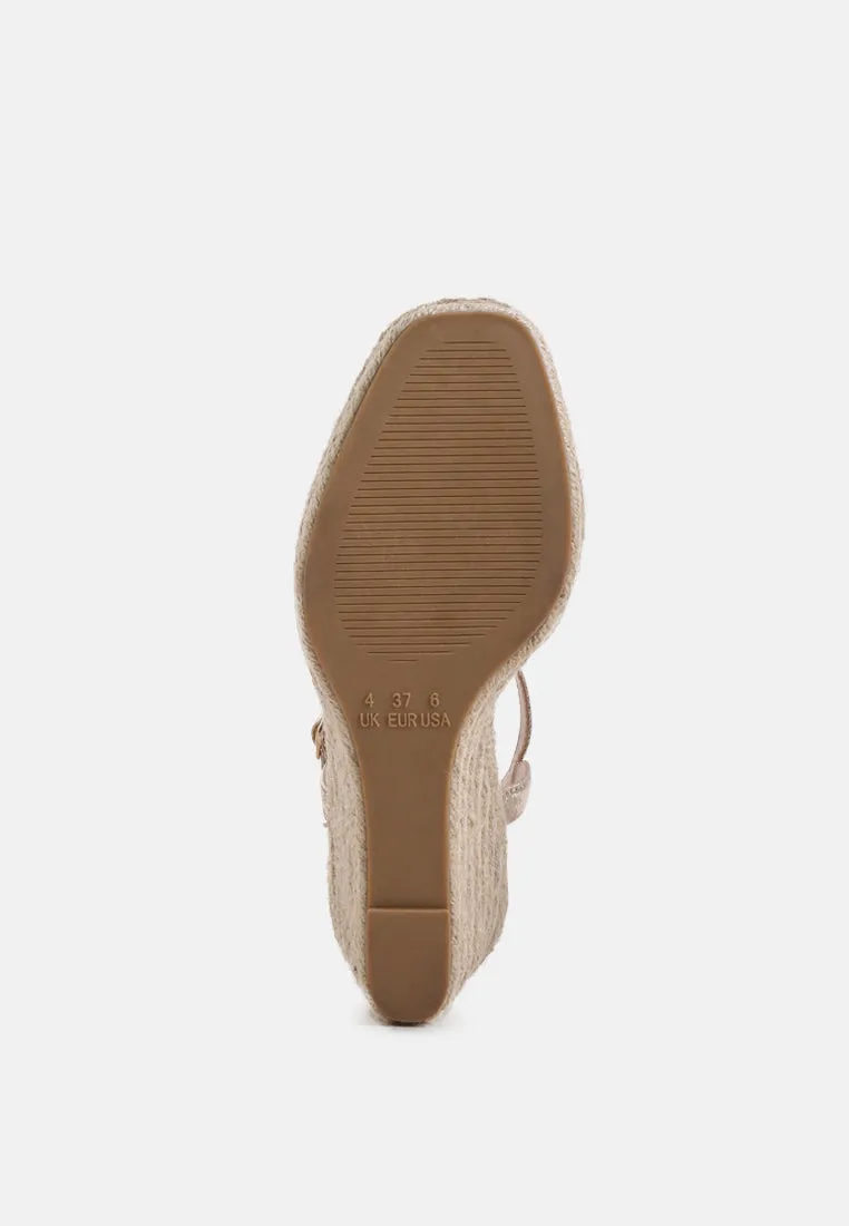 Emma Ankle Strap Espadrille Wedges Heel Sandal