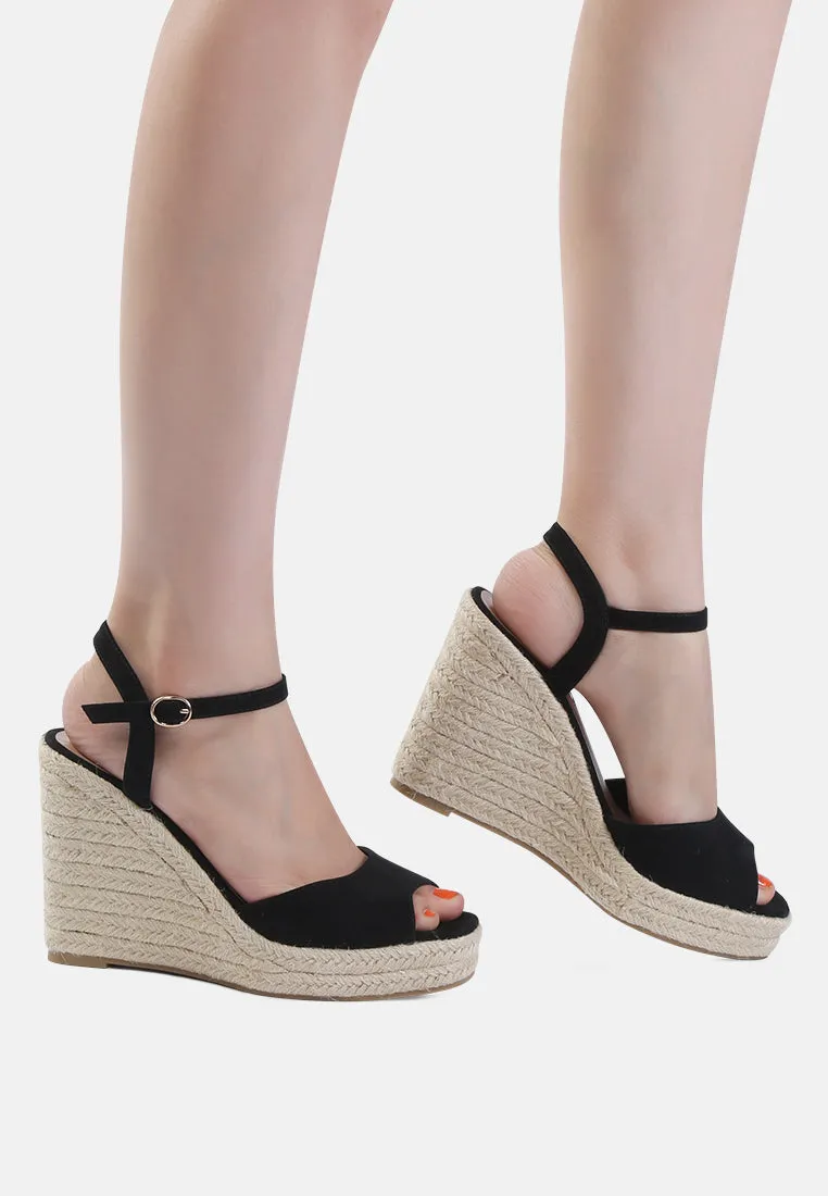 Emma Ankle Strap Espadrille Wedges Heel Sandal
