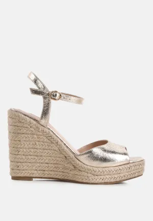 Emma Ankle Strap Espadrille Wedges Heel Sandal