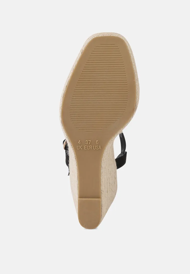 Emma Ankle Strap Espadrille Wedges Heel Sandal