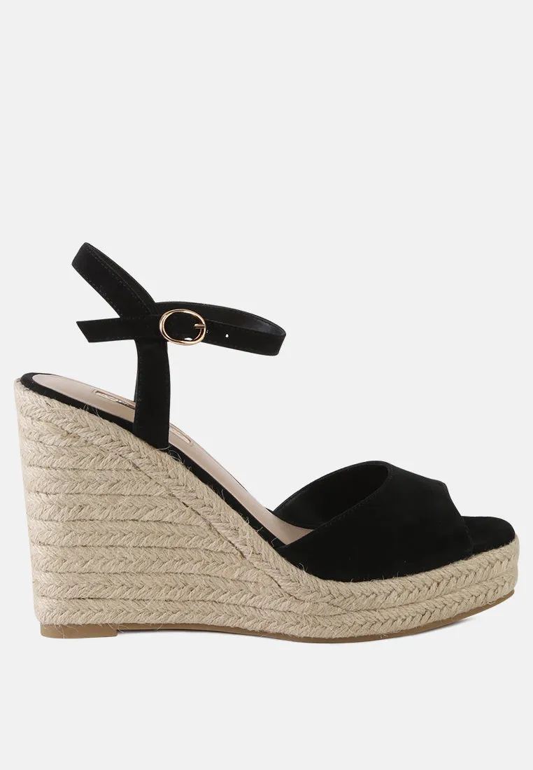 Emma Ankle Strap Espadrille Wedges Heel Sandal