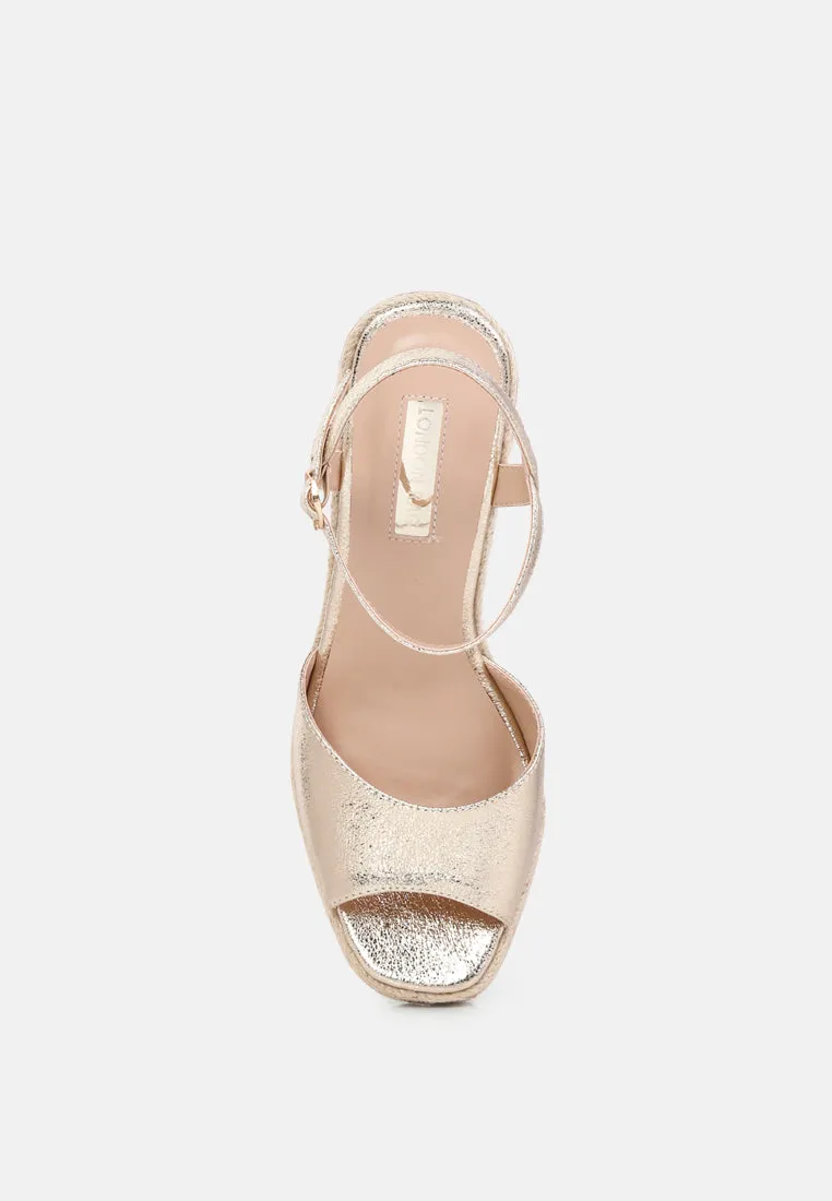 Emma Ankle Strap Espadrille Wedges Heel Sandal