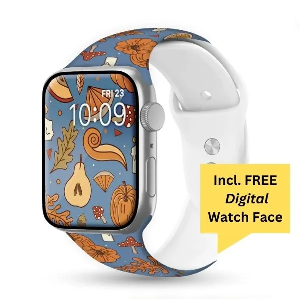 EnchantedFall Print | Silicone Watch Band for Apple Watch ®   Watch Face Incl.