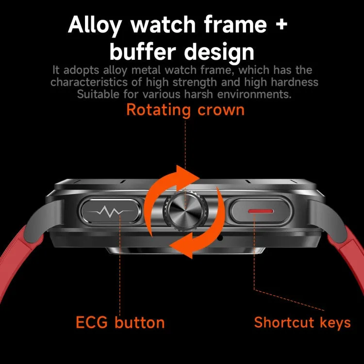 ET492 1.43 inch AMOLED Screen Silicone Strap Smart Watch Supports ECG/Blood Sugar Monitoring(Blue)