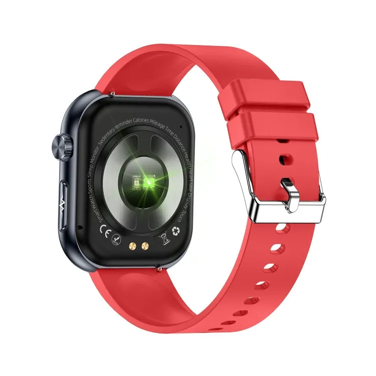 ET587 1.95 inch AMOLED Screen Smart Watch, ECG Electrocardiogram/Blood Sugar Monitoring(Red)