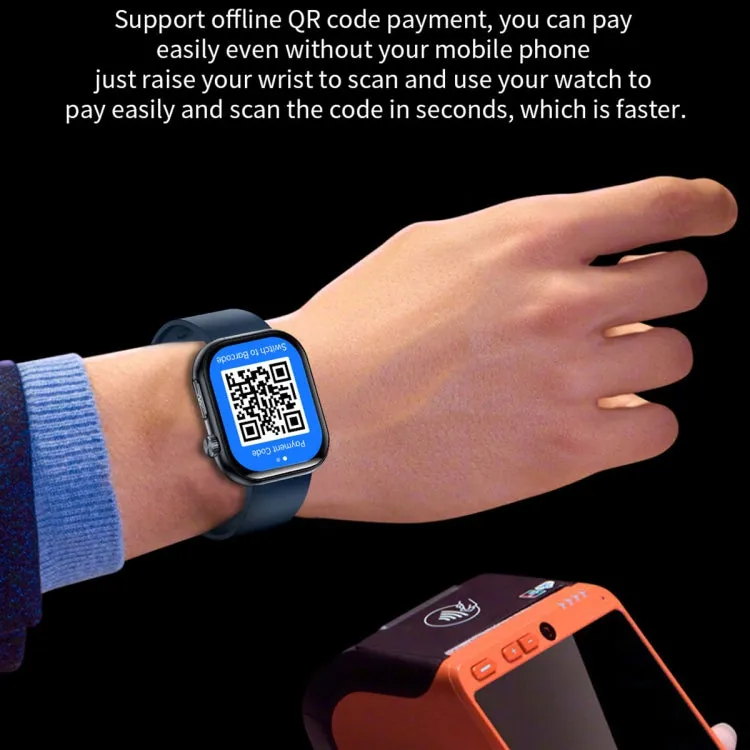 ET587 1.95 inch AMOLED Screen Smart Watch, ECG Electrocardiogram/Blood Sugar Monitoring(Red)