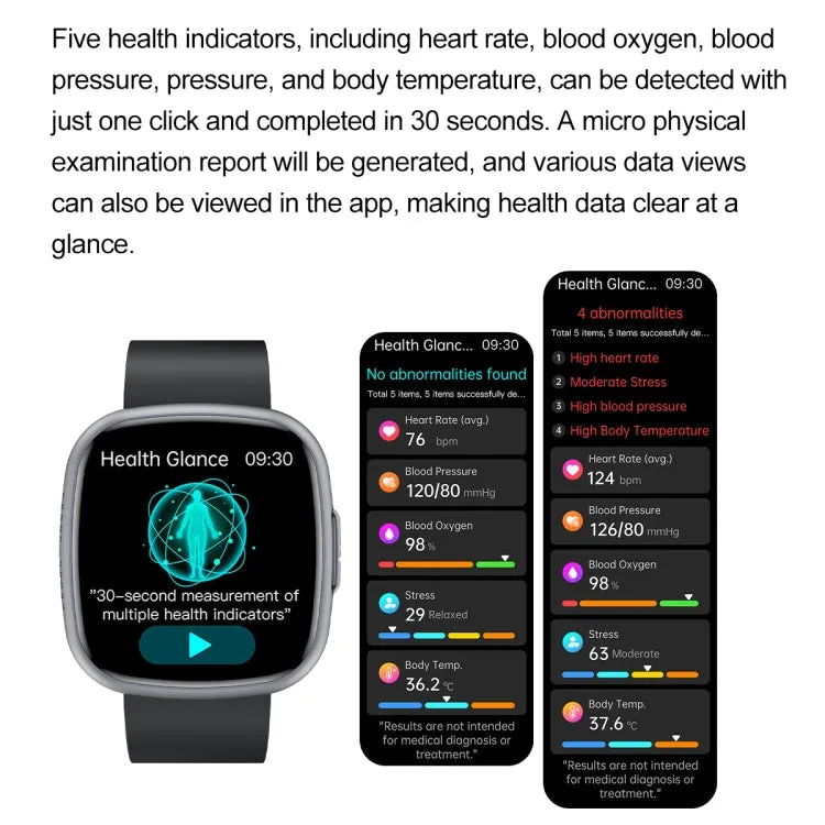 ET593 1.75 inch IPS Square Screen Smart Watch, ECG Electrocardiogram / Blood Sugar Monitoring(Pink)