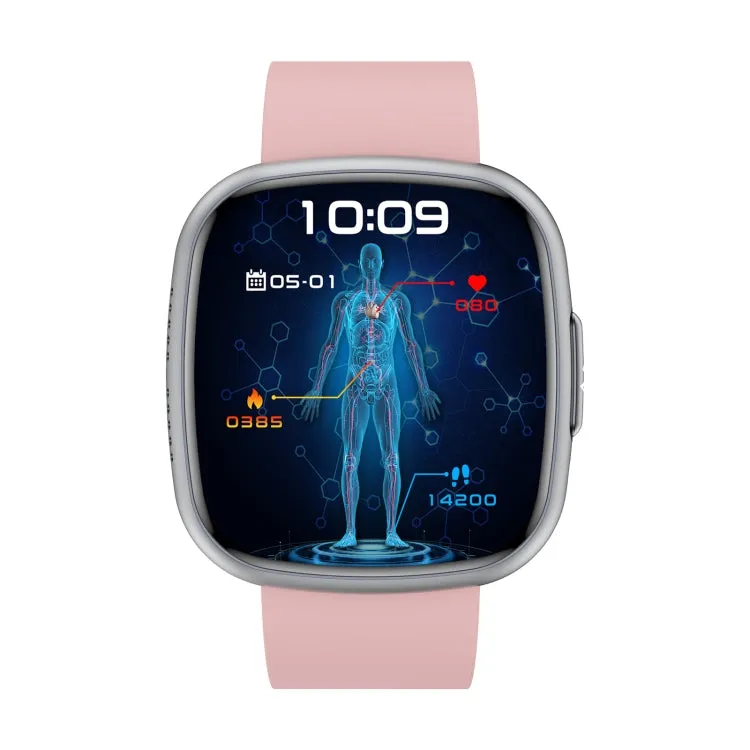 ET593 1.75 inch IPS Square Screen Smart Watch, ECG Electrocardiogram / Blood Sugar Monitoring(Pink)