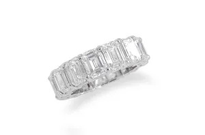 Eternity Ring 10.53 cts Emerald Cut Diamonds & Platinum
