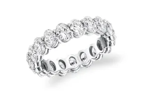 Eternity Ring Platinum & Petite Oval Cut Diamonds 2.23 cts