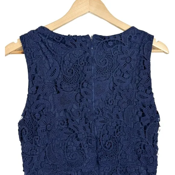 Eva Franco Obeylo Navy Blue Lace Dress Size 8