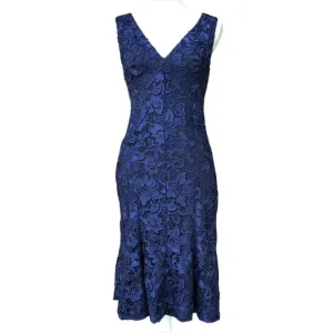 Eva Franco Obeylo Navy Blue Lace Dress Size 8